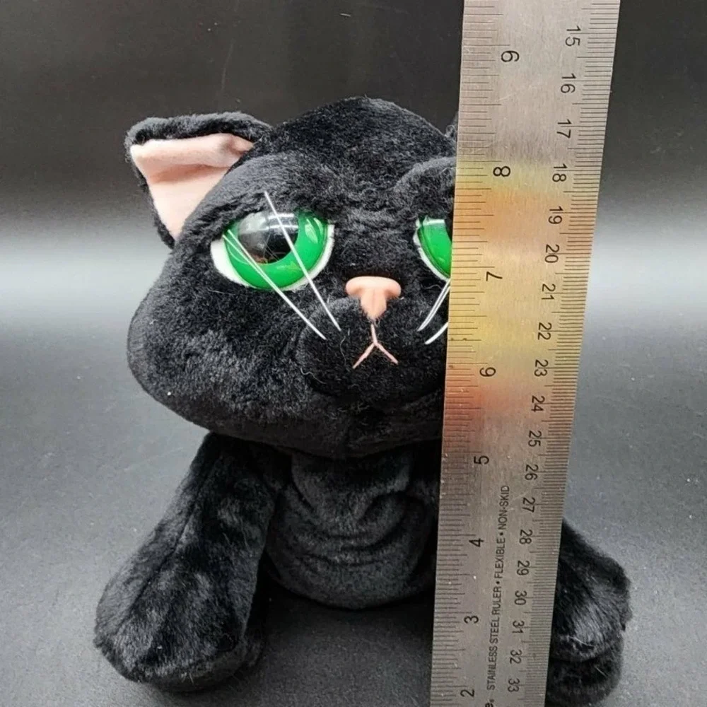 Russ Black Big Eye Cat Kids 9in Vintage Kitsch Retro Spooky Halloween‎ Plush Toy